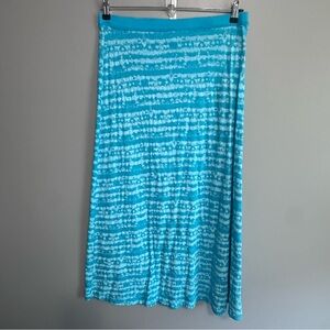 Fresh Produce Skirt Large Maxi Blue Pull On Long Beach 90s Cotton Casual